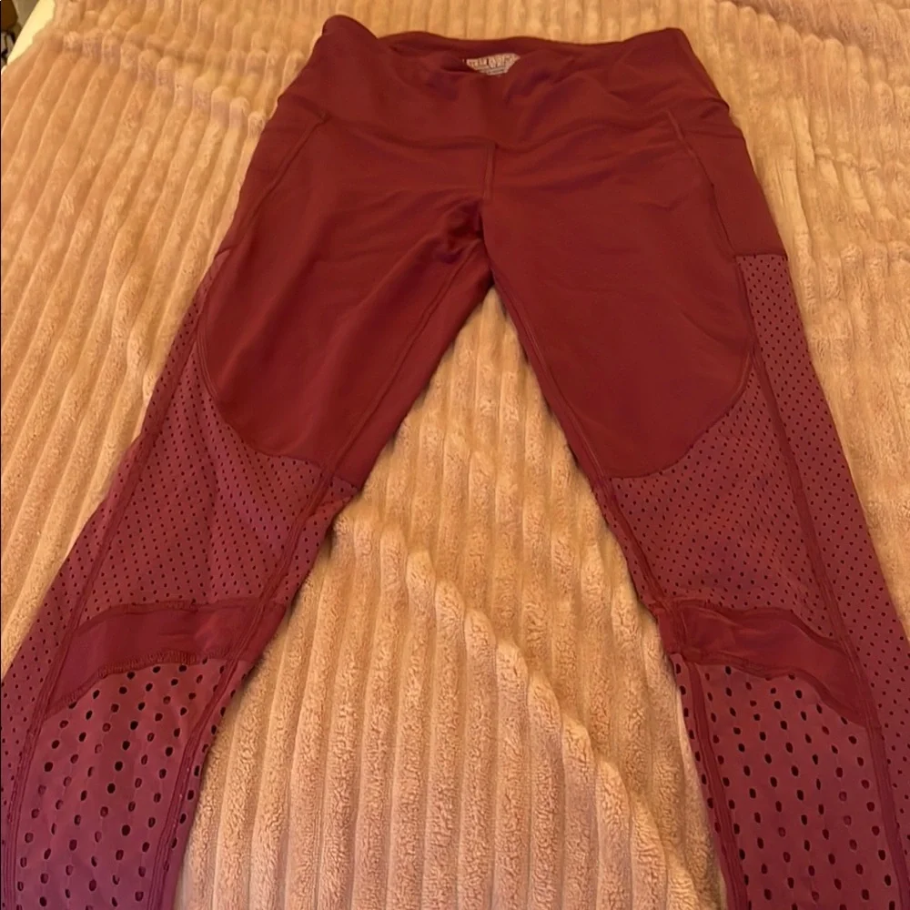 Victoria's Secret Burgundy Leggings - Picture 2 of 6